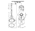 Whirlpool LTG6234AN1 agitator, basket and tub diagram