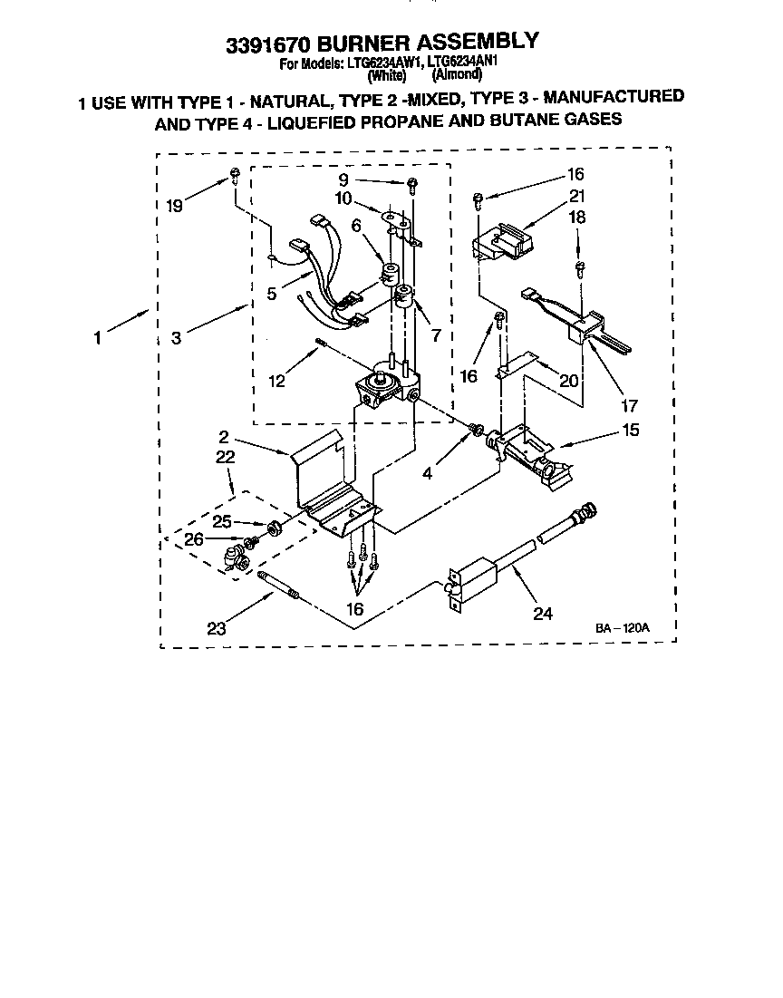 3391670 burner assembly