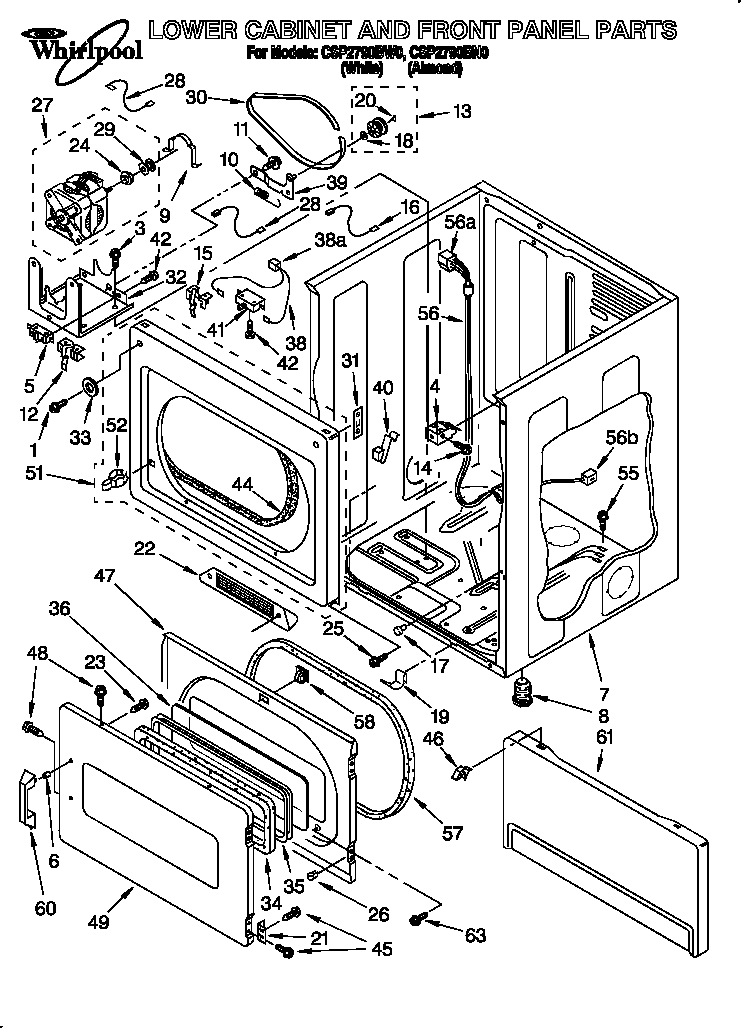 Lower cabinet and front panel