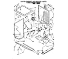 Whirlpool LTE6234AW3 dryer cabinet and motor diagram