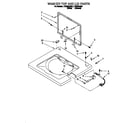 Whirlpool LTE6234AW3 washer top and lid diagram