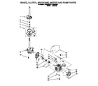 Whirlpool LTE6234AW3 brake, clutch, gearcase, motor and pump diagram