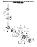 Brake, clutch, gearcase, motor and pump