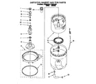 Whirlpool LTE6234AN3 agitator, basket and tub diagram