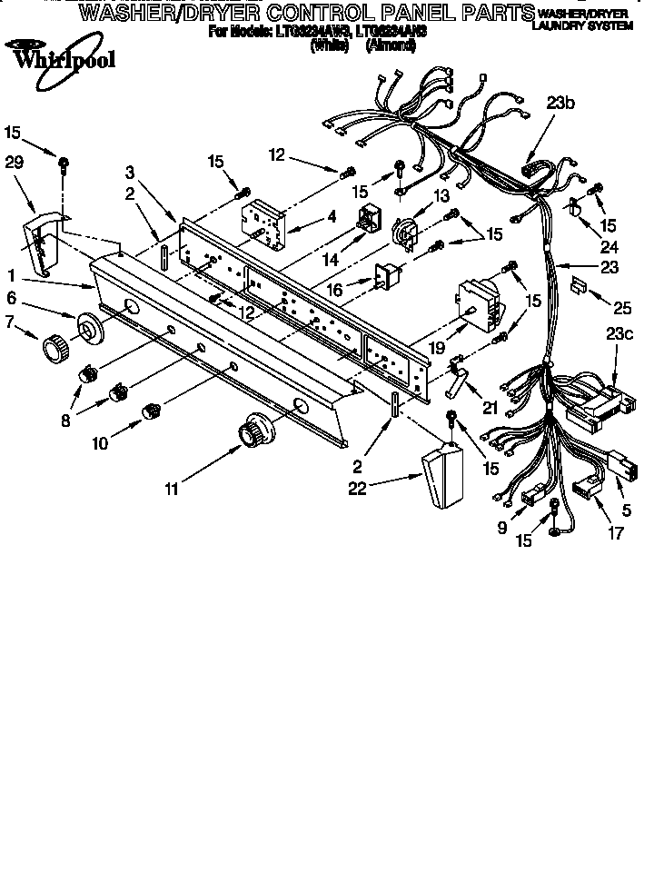 WASHER/DRYER CONTROL PANEL