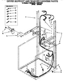 Dryer support and washer harness