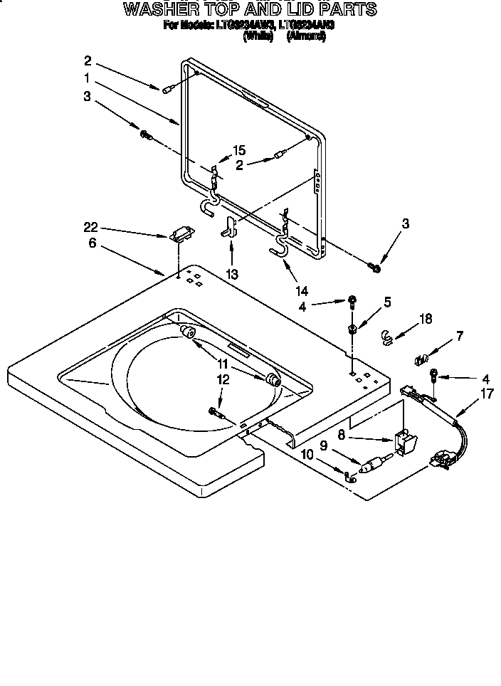 WASHER TOP AND LID