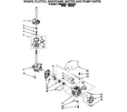 Whirlpool LTG6234AN3 brake, clutch, gearcase, motor and pump diagram