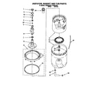Whirlpool LTG6234AN3 agitator, basket and tub diagram