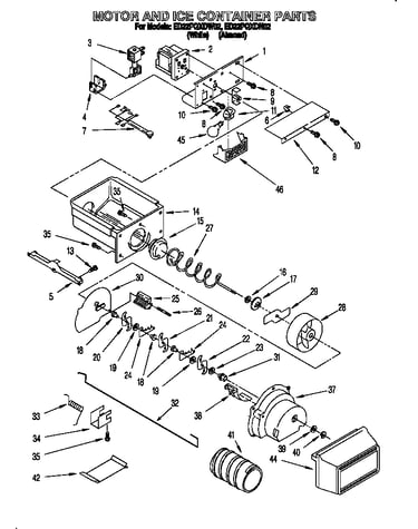 Motor and ice container