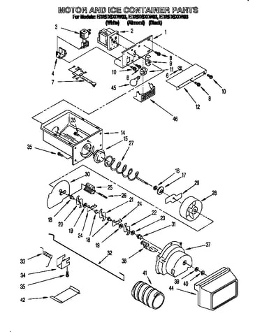 Motor and ice container