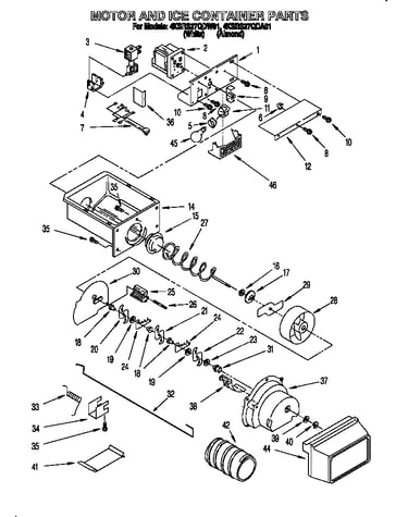 Motor and ice container