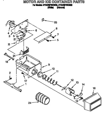 Motor and ice container