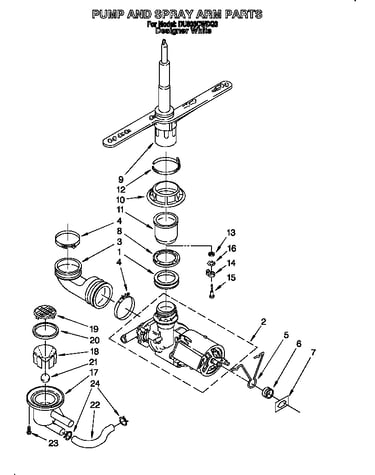 Pump and spray arm