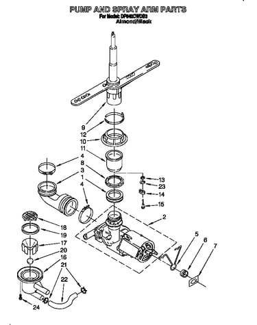 Pump and spray arm