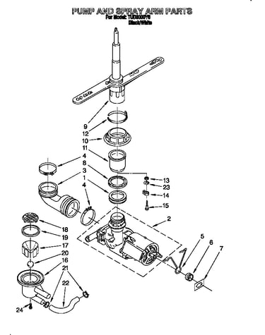 Pump and spray arm