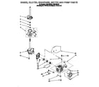 Whirlpool LSR6132DZ0 brake, clutch, gearcase, motor and pump diagram