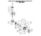 Whirlpool 3CAP2782BN0 brake, clutch, gearcase, motor and pump diagram