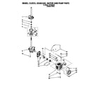Whirlpool LBT6233DQ0 brake, clutch, gearcase, motor and pump diagram