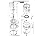 Whirlpool LSS7233DQ0 agitator, basket and tub diagram