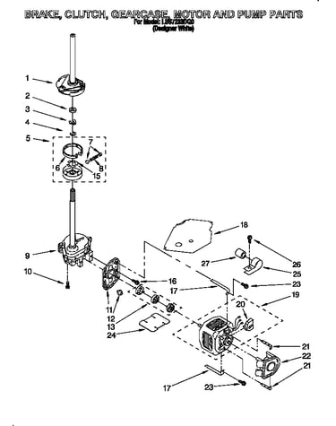 Brake, clutch, gearcase, motor and pump