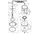 Whirlpool LLR9245DZ0 agitator, basket and tub diagram