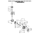 Whirlpool LLR9245DZ0 brake, clutch, gearcase, motor and pump diagram