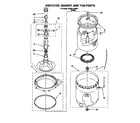 Whirlpool 3LBR5132BW1 agitator, basket and tub diagram