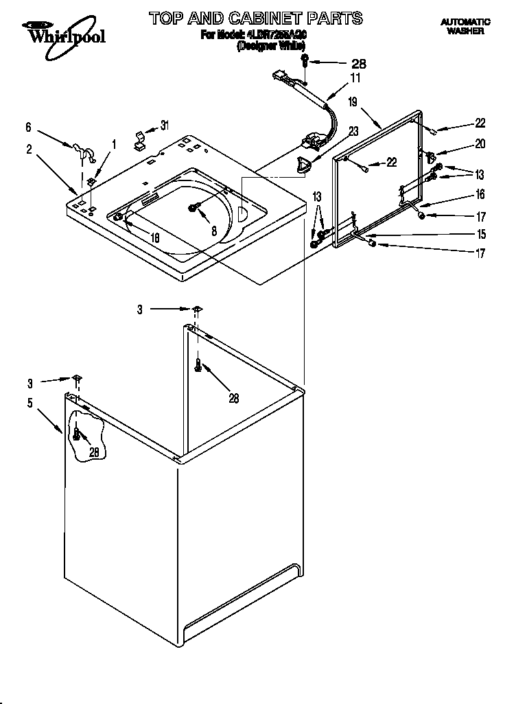Top and cabinet