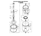Whirlpool 4LBR7255AQ0 agitator, basket and tub diagram