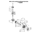 Whirlpool 4LBR7255AQ0 brake, clutch, gearcase, motor and pump diagram