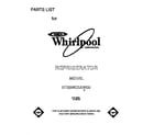 Whirlpool ET20NKXAW00 front cover diagram