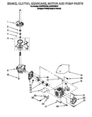 Brake, clutch, gearcase, motor and pump