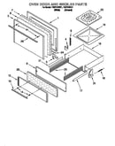 Oven door and broiler