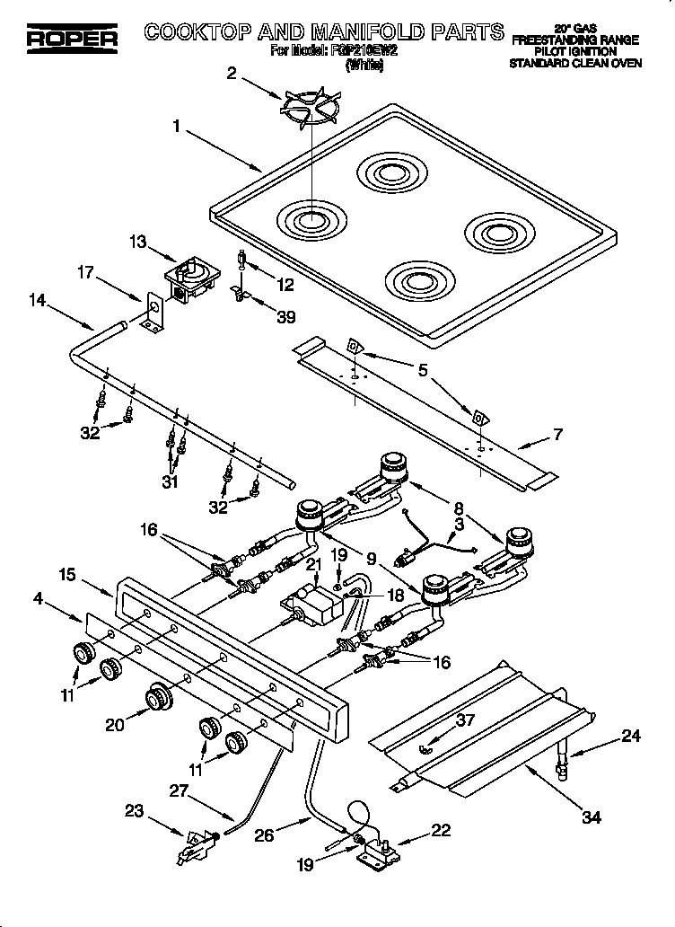 Cooktop and manifold