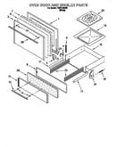 Oven door and broiler