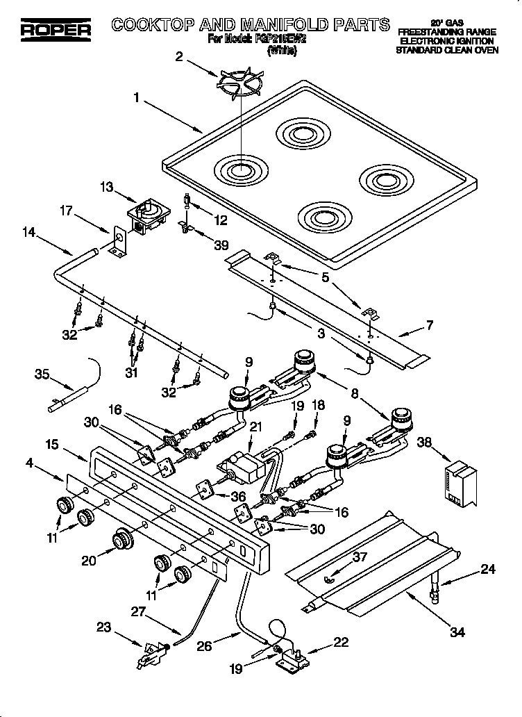Cooktop and manifold