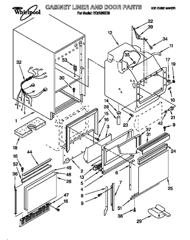 Cabinet liner and door