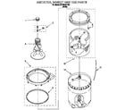Whirlpool BYCW4271W0 agitator, basket and tub diagram
