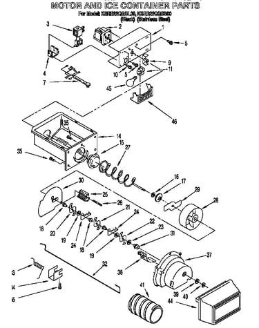 Motor and ice container