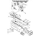 KitchenAid KSRS22QGWH00 motor and ice container diagram