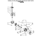 Whirlpool 3LSC8255EQ1 brake, clutch, gearcase, motor and pump diagram