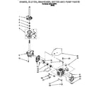 Whirlpool 3MAS1432FW1 brake, clutch, gearcase, motor and pump diagram