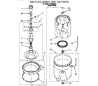 Whirlpool 3LSR6233EQ1 agitator, basket and tub diagram
