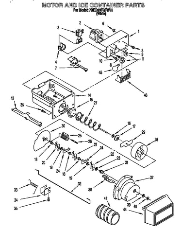 Motor and ice container
