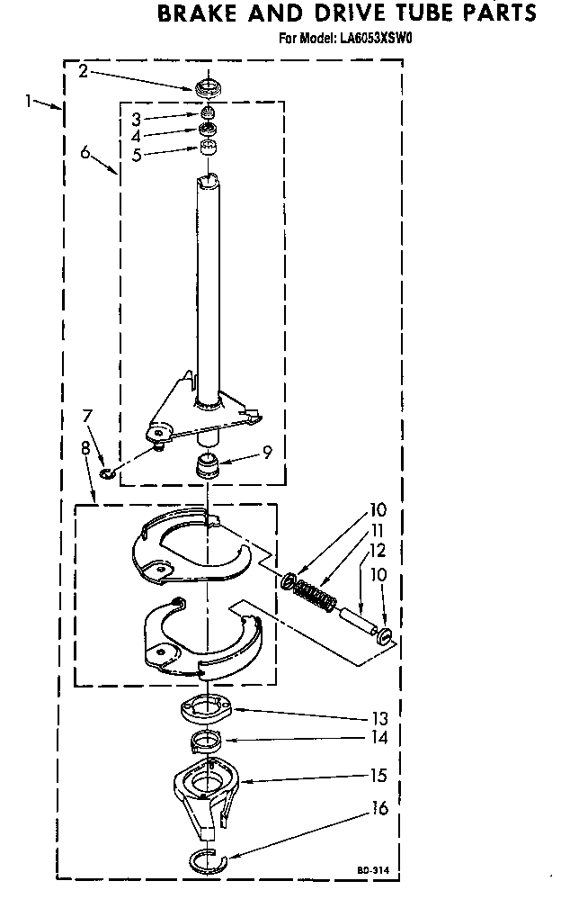 Brake and drive tube