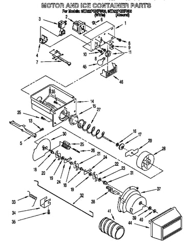 Motor and ice container