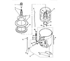 Whirlpool LCR7244DQ0 agitator, basket and tub diagram