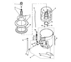 Whirlpool LCR7244DZ2 agitator, basket and tub diagram