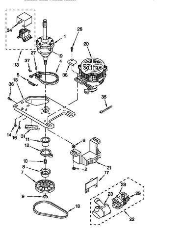 Brake, clutch, gearcase, motor and pump